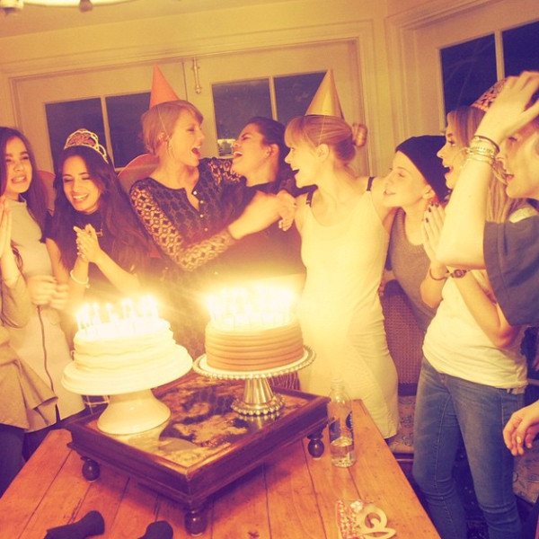 Girls Night In Taylor Swift Selena Gomez Jaime King Sarah Hyland More Celebrate Fifth Harmony S Camila Cabello S Birthday E Online